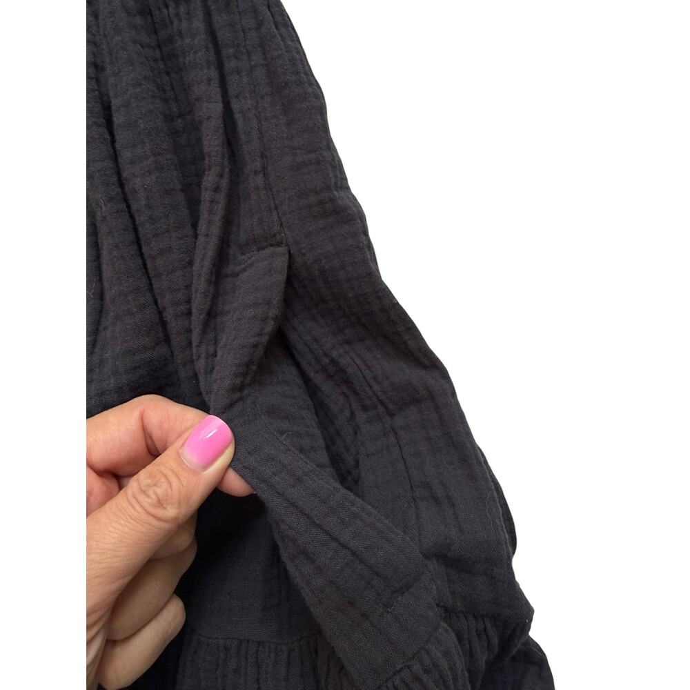 Madewell Black Lightspun Muslin Colette Mini Dress Size 4 - Picture 7 of 10